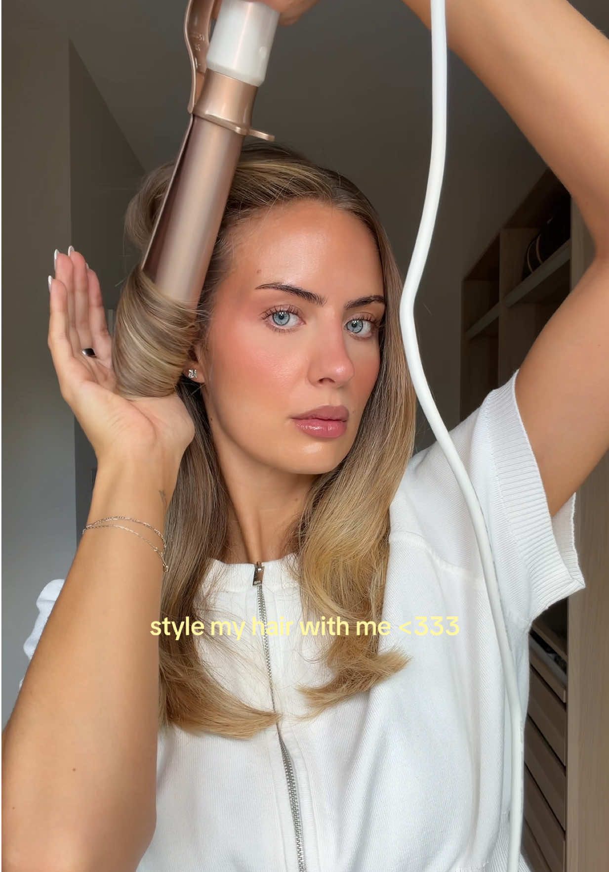 TikTok post by @lanaskyecaven for Beauty Works Professional. Caption reads: and the curls LAST !! using the @Beauty Works 32mm....
