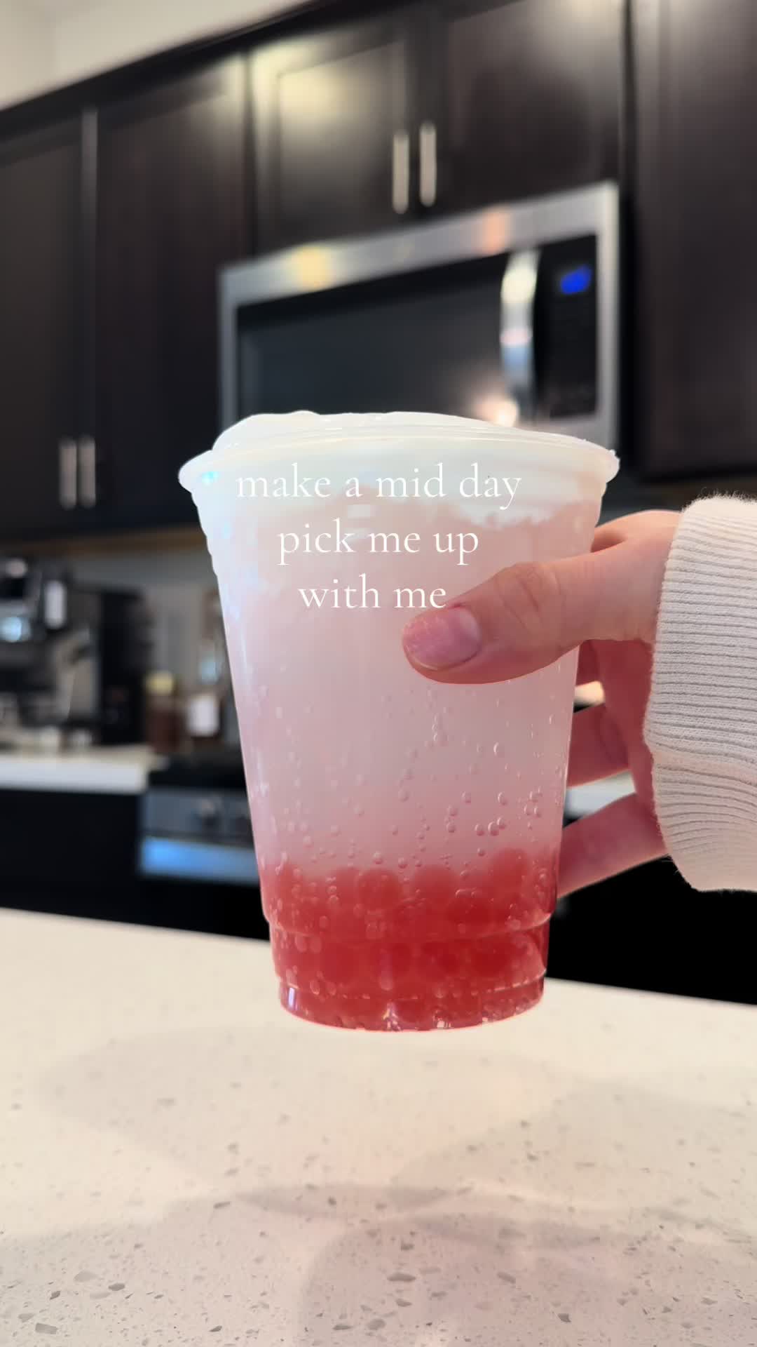 TikTok post by @des.presso for Syruvia. Caption reads: THANK YOU @Syruvia THESE POMAGTANATE BOBA ARE SO....