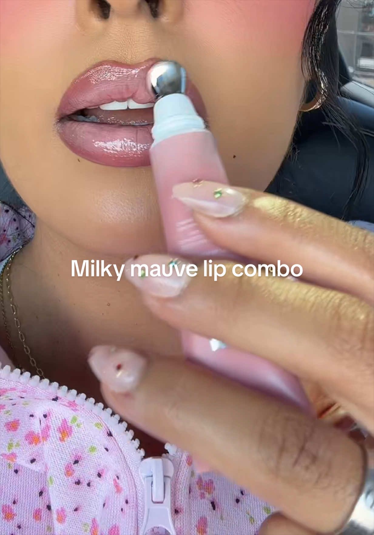 TikTok post by @angiely.goodman for Kara Beauty. Caption reads: [...] signature lip pencil in whipped @Kara Beauty....