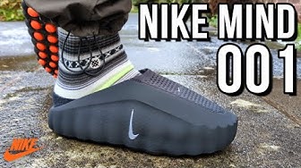 YouTube post by @cowfreekicks for Wondershare. Caption reads: NIKE MIND 001 REVIEW - On feet, comfort, weight,....