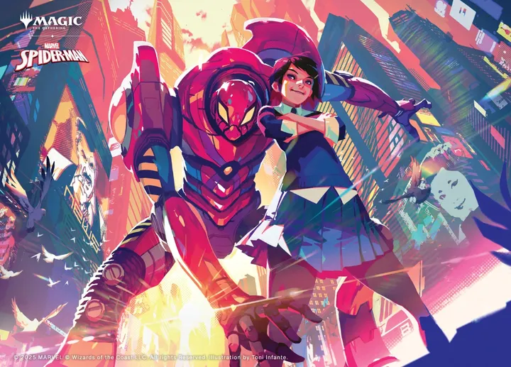 Instagram post by @toni.infante for Magic: The Gathering. Caption reads: SP//dr, Piloted by Peni ☀️💧 One of my cards from....