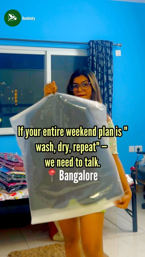 Instagram post by @bumble_dry for What's New In Bangalore. Caption reads: I didn’t expect my clothes to come back looking....
