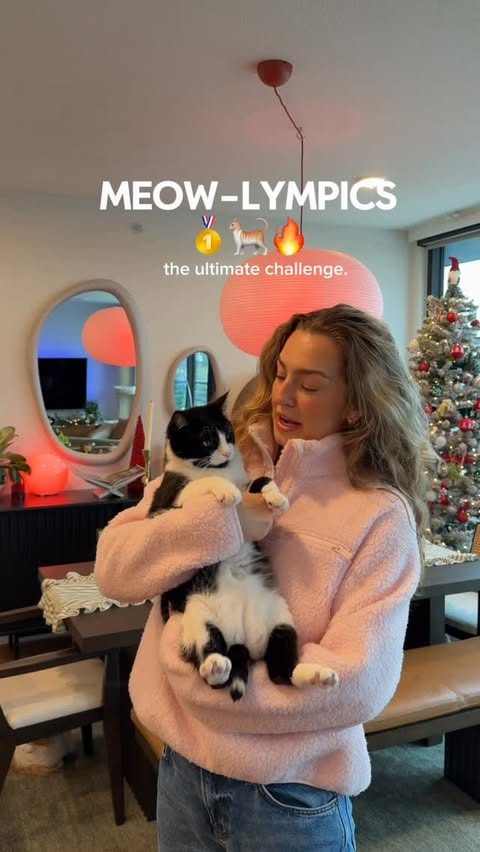 Instagram post by @taryn_lamb for ACANA Petfoods. Caption reads: It’s time for the first ever holiday meow-lympics....