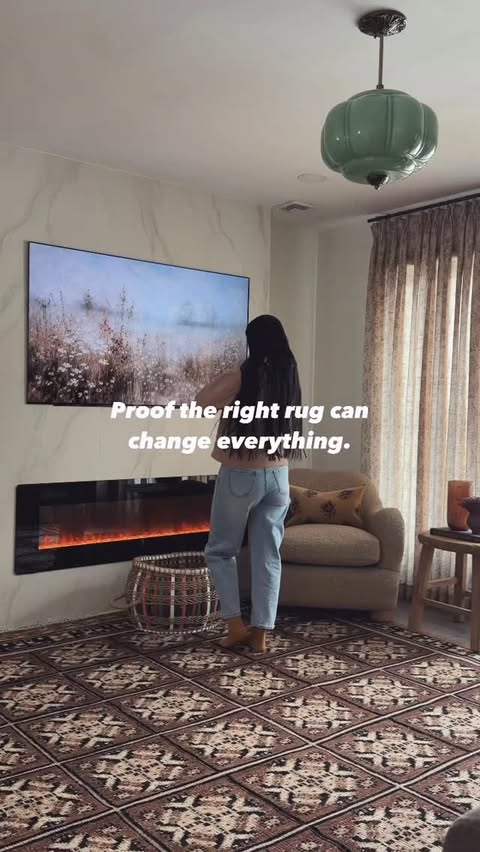 Instagram post by @the.meza.home for Lulu and Georgia. Caption reads: [...] HIT THE FLOOR when I unwrapped this....