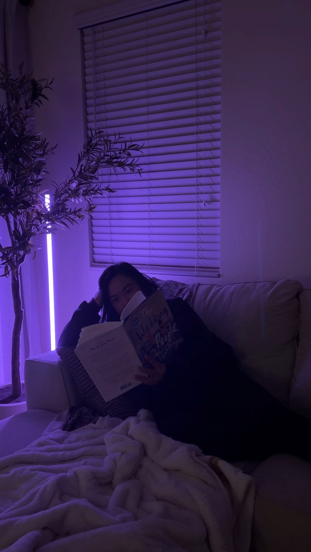 Instagram post by @allthingsjudyy for SwitchBot. Caption reads: when you find the coziest ambient floor lamp for....