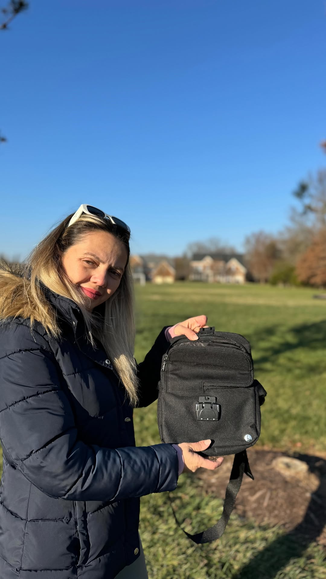 Instagram post by @joyfulfamusa for AquaVault. Caption reads: Stay stylish & secure wherever you go! 👜✨ The....