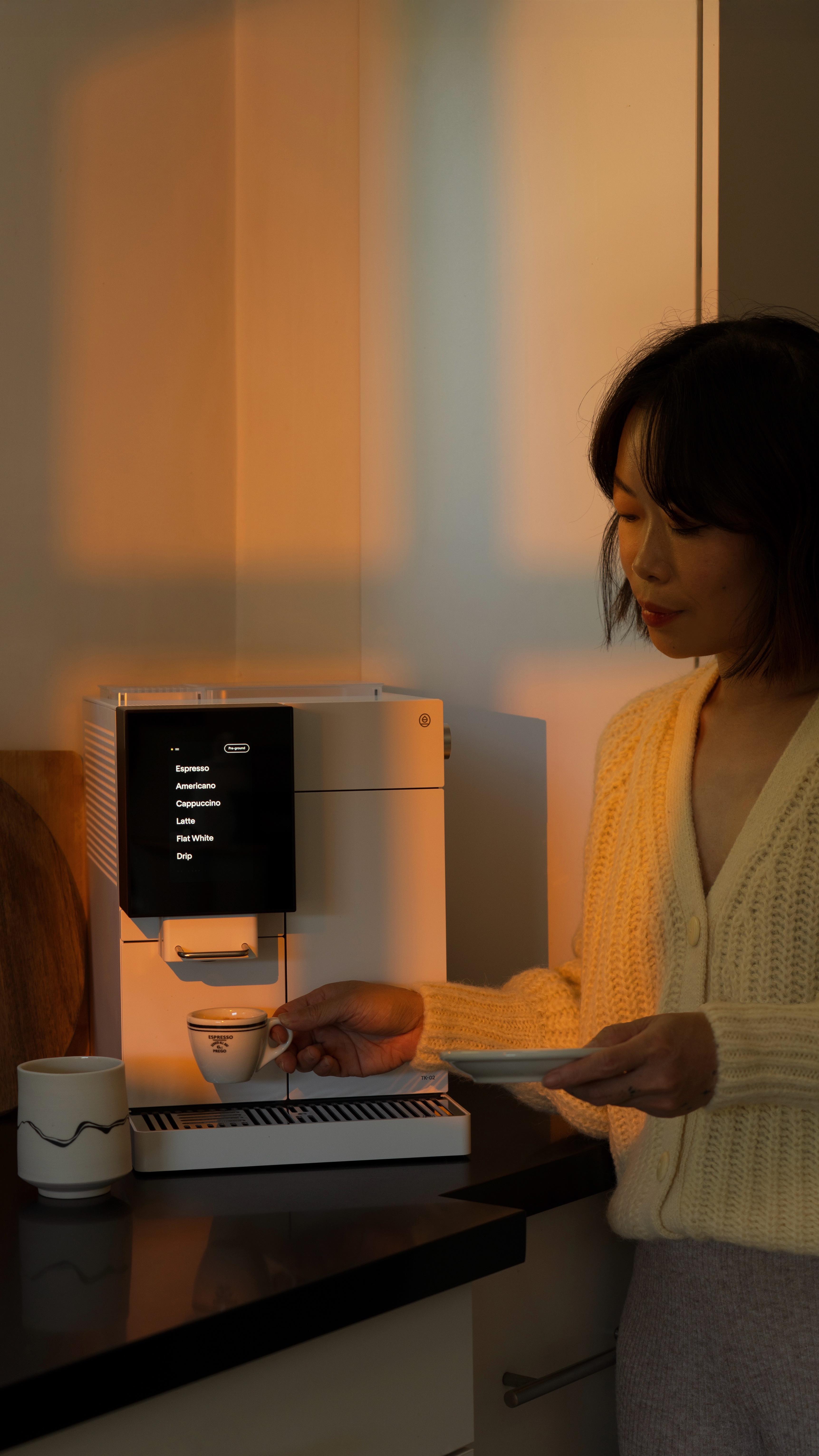 Instagram post by @toshikoshek for Terra Kaffe. Caption reads: [...] one touch for his espresso — the @TerraKaffe....