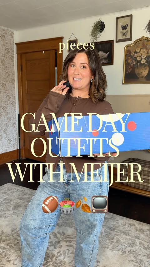 Instagram post by @theohiogirljaz for Meijer. Caption reads: GAME DAY READY 🏈🏟️🍂📺 #ad @meijerstores....