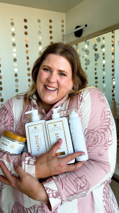 Instagram post by @glitterandlazers for Native. Caption reads: #Ad #NativePartner One gift I could not wait for....