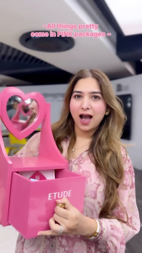 Instagram post by @makeupbyaliyabaig for Etude House. Caption reads: Thank you @etudeindia for spoiling me PINK 🎀💝....