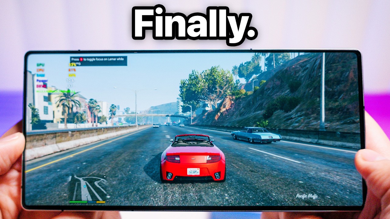 YouTube post by @DammitJeff for Humble Bundle. Caption reads: How to ACTUALLY Play GTA V on Your Phone (and....