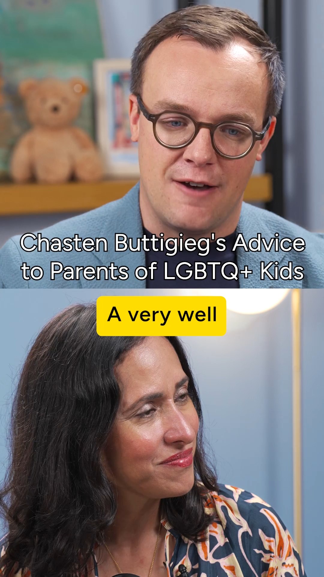 Instagram post by @chasten.buttigieg for Parents. Caption reads: Teacher, bestselling author, and father of twins,....