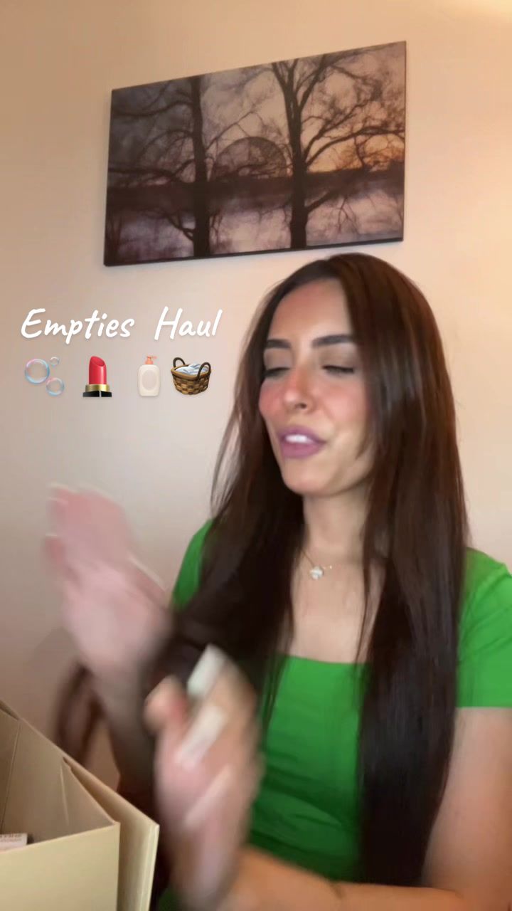 TikTok post by @saj.ugc.creator for ACURE. Caption reads: Empties Haul 🧺🧴🤩 #emptiesreview #fy #fyp....