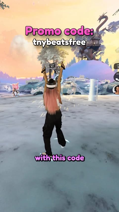 Instagram post by @tnybeats for FitXR. Caption reads: Get 1 FREE MONTH of FitXR with promo code:....