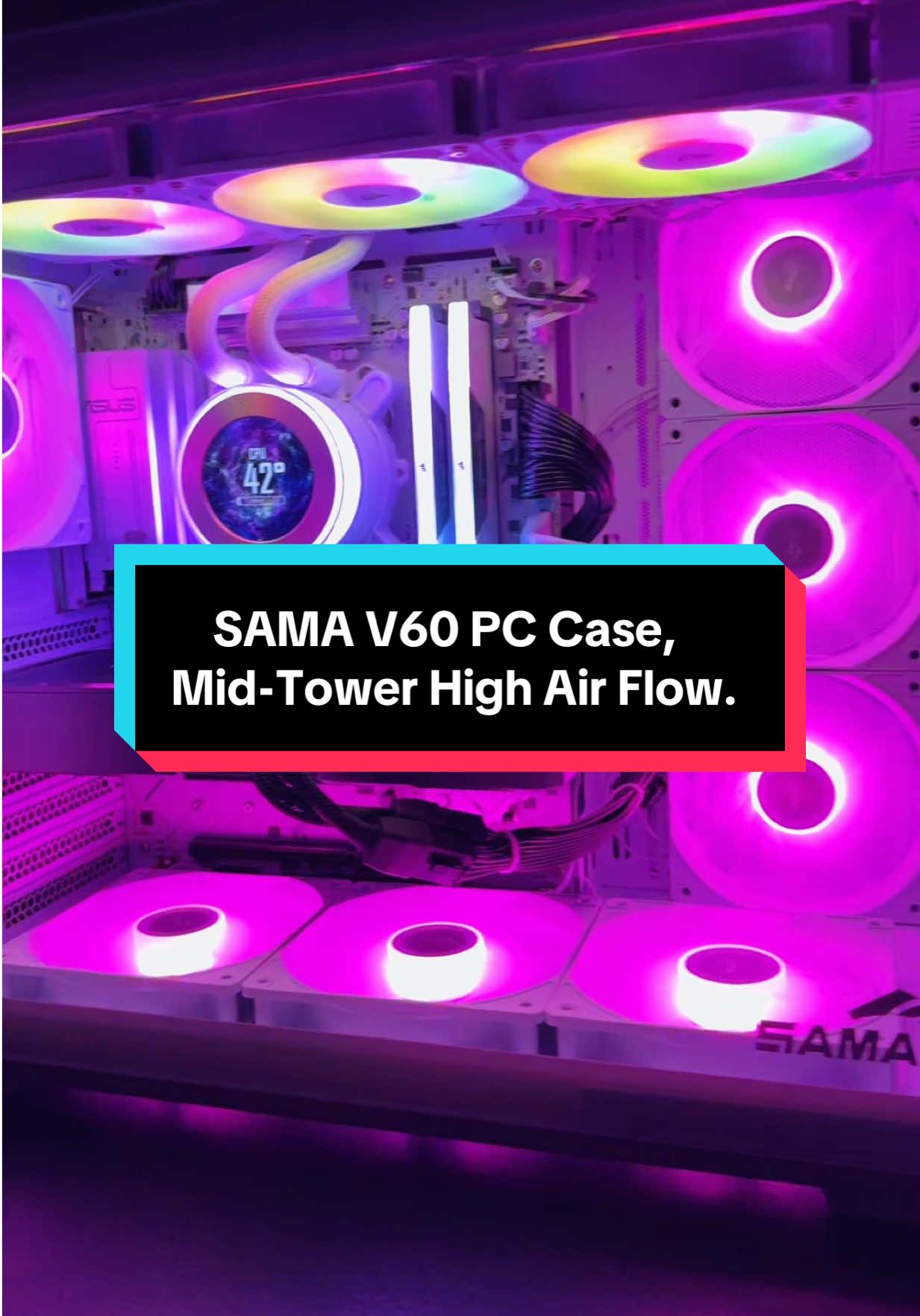 TikTok post by @hardwick606 for Newegg. Caption reads: #gaming #pcgamer #pccase #pcgaming #sale @Newegg,....