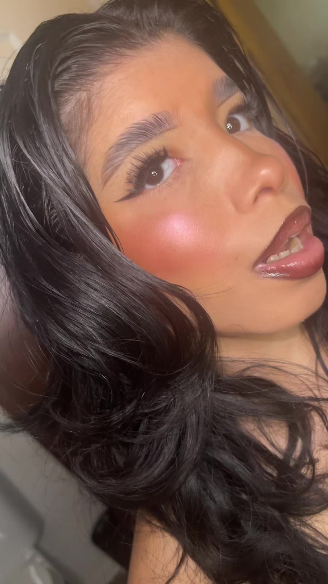 TikTok post by @isntshecreative for L.A. COLORS. Caption reads: Grwm for a shift at @Ulta Beauty as a @Clinique....