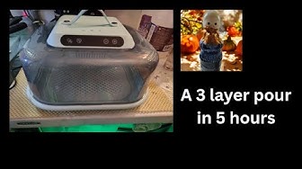 YouTube post by @marvelous4363 for Eye Candy Pigments. Caption reads: Making a 3 layer resin piece in 5 hours with .