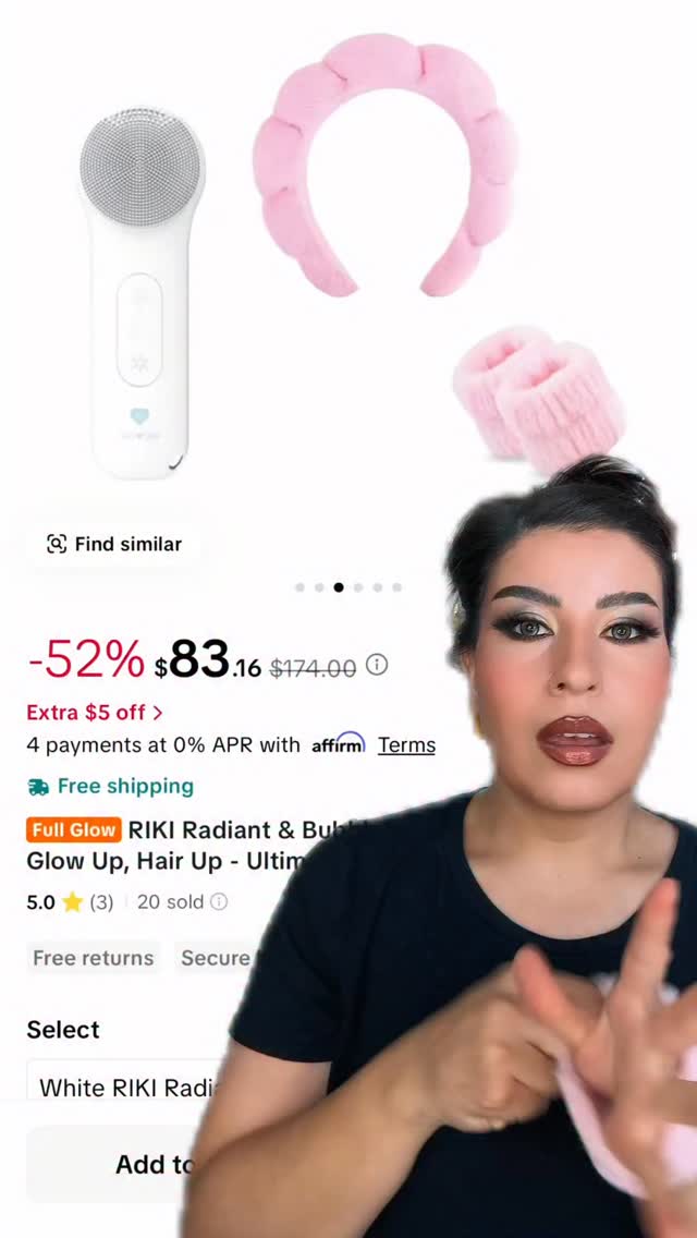 Instagram post by @get_glam_with_sadaf for RIKI LOVES RIKI. Caption reads: RIKI Radiant & Bubble Headband @rikilovesriki....