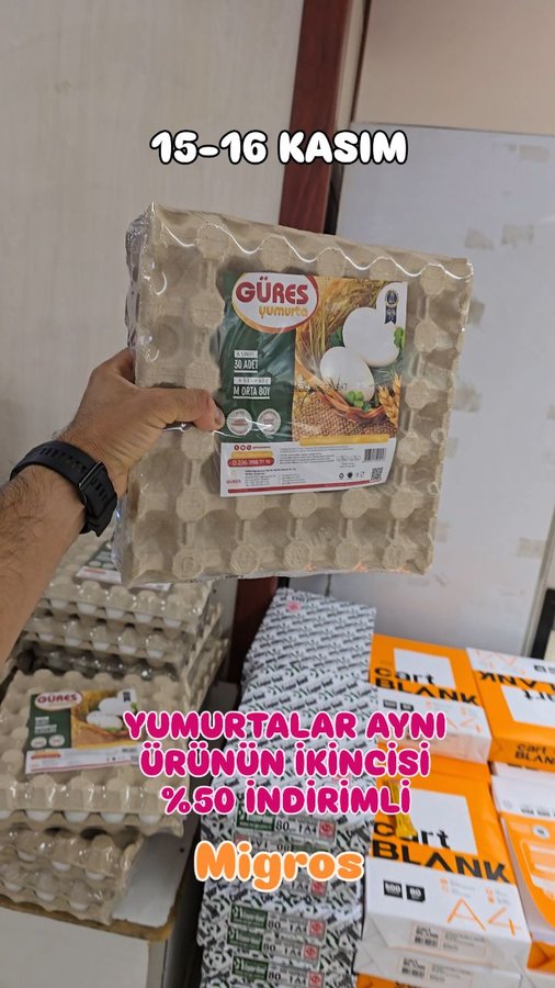 Instagram post by @indirimitakipedenadamheryerde for Migros. Caption reads: @migros_tr #reklam değil
 #kesfet #kesfetteyiz....