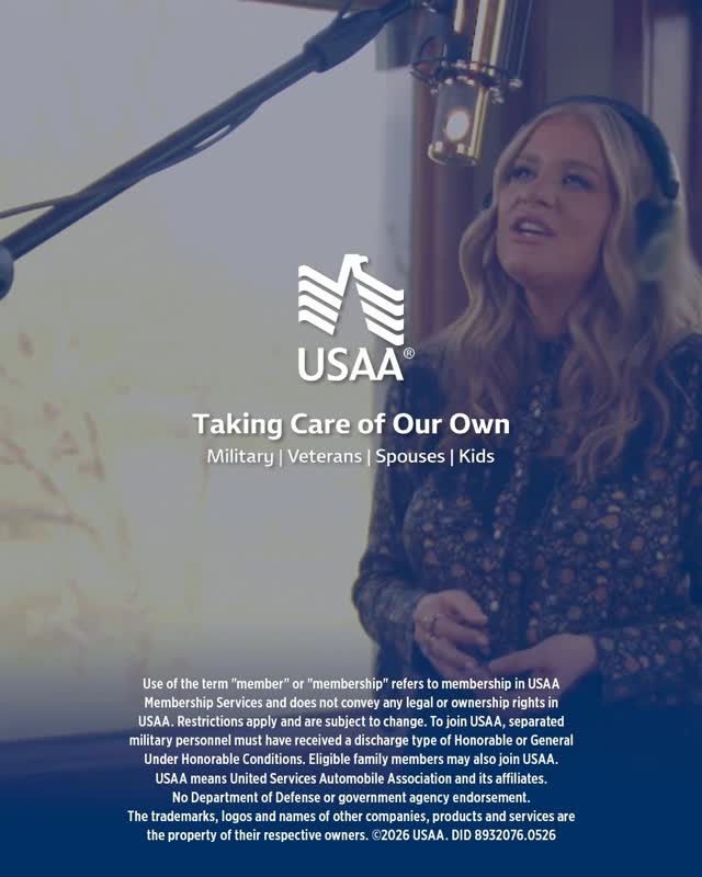 Instagram post by @laurenalaina for USAA. Caption reads: [...] part of the military community and a @usaa....