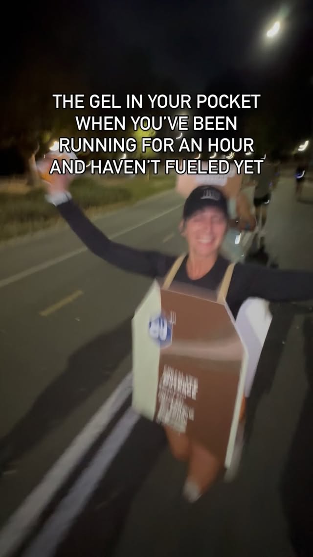 Instagram post by @darsrunning for GU Energy Labs. Caption reads: [...] COOL kids are fueling their runs😎....