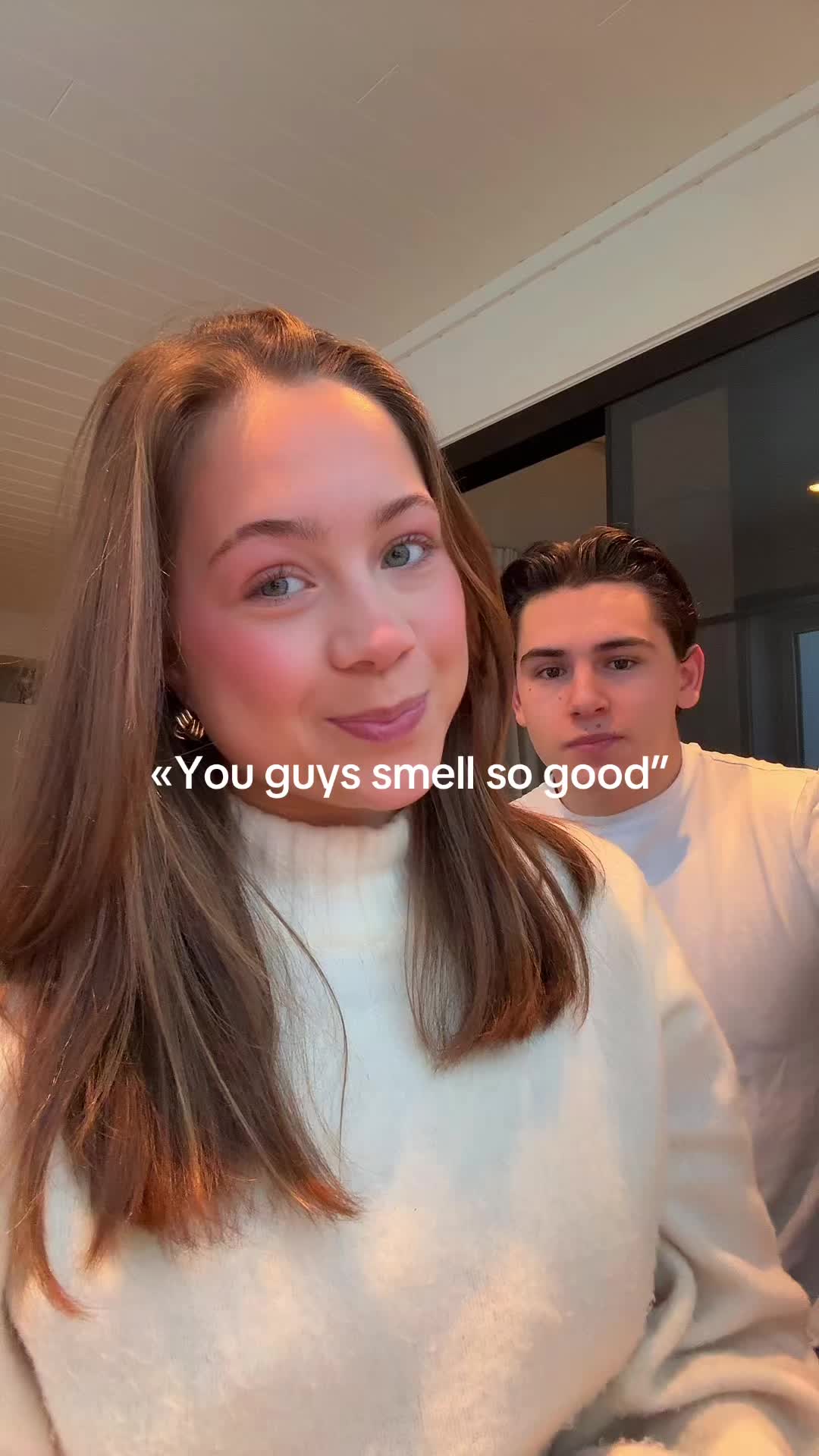 TikTok post by @maya.eline for ESSNCE. Caption reads: Ad for @ESSNCE ✨ Matching perfumes with your bf >....