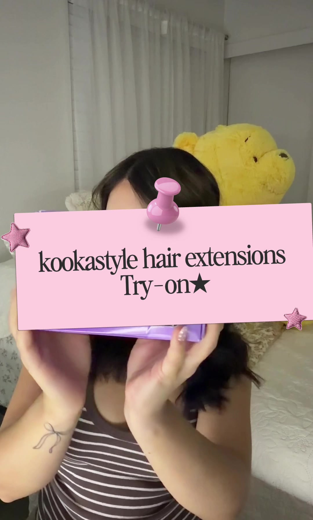 TikTok post by @mckenna_alana for Kookastyle Hair Extensions. Caption reads: #kookastylehairextensions #hairextensions #fyp....