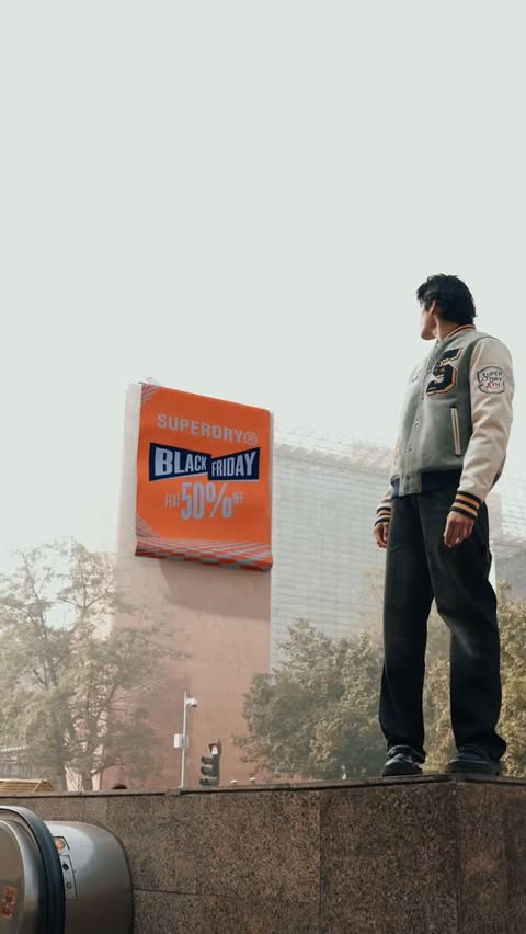 Instagram post by @shauryapratapsinha for Superdry. Caption reads: So, the secret is out! 🗿✨ Yes, @superdryindia is....