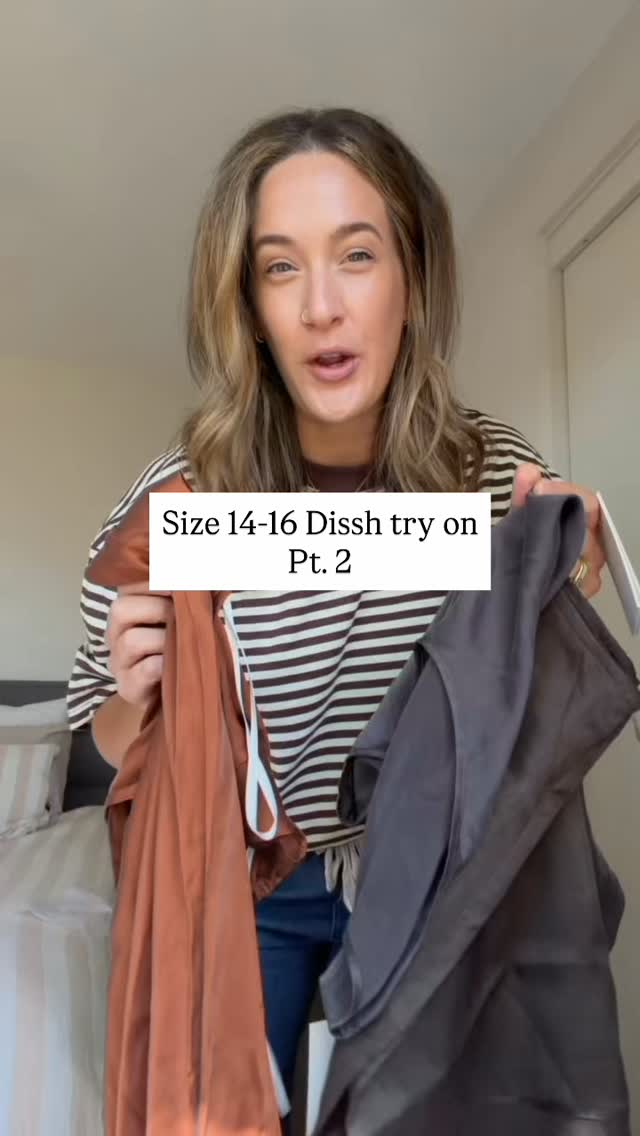 Instagram post by @itsgeorgia.louise for DISSH. Caption reads: Pt 2- Thoughts & feelings? I wish the dress fit me....