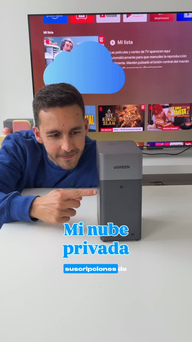 Instagram post by @geniusmanu_ for Ugreen. Caption reads: Os dejo el enlace de este @ugreen_esp NAS DH2300....
