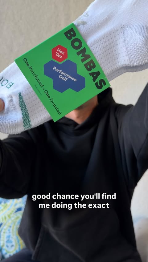 Instagram post by @jjthomas_ for Bombas. Caption reads: Comfort that lasts all round long 🏌️‍♂️ @bombas....