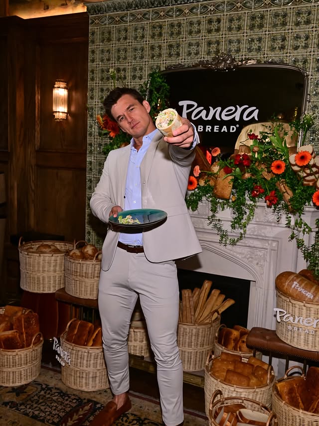 Instagram post by @tylerjcameron for Panera Bread. Caption reads: New favorite way to eat a salad. @panerabread new....