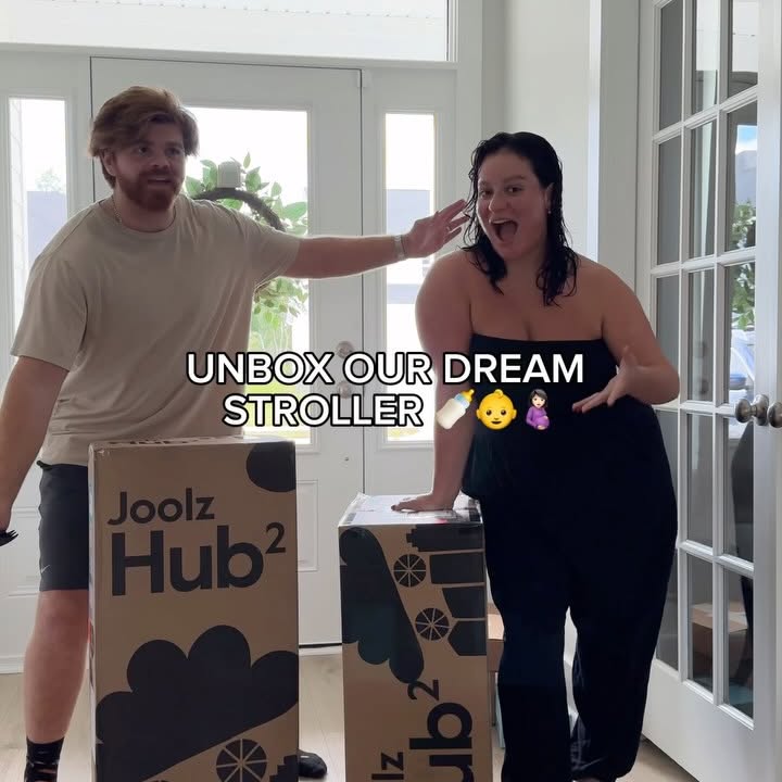 Instagram post by @taylorbosmann for Joolz. Caption reads: WE PICKED A STROLLER and it’s genuinely perfect....