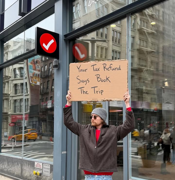 Instagram post by an influencer for Intuit TurboTax. Caption reads: If you can’t reach me, it’s because I’m at the....