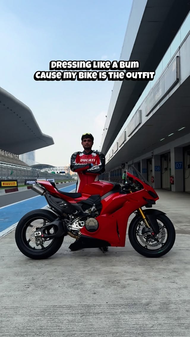 Instagram post by @diliplalwani for Ducati. Caption reads: Cause the bike is the outfit!.