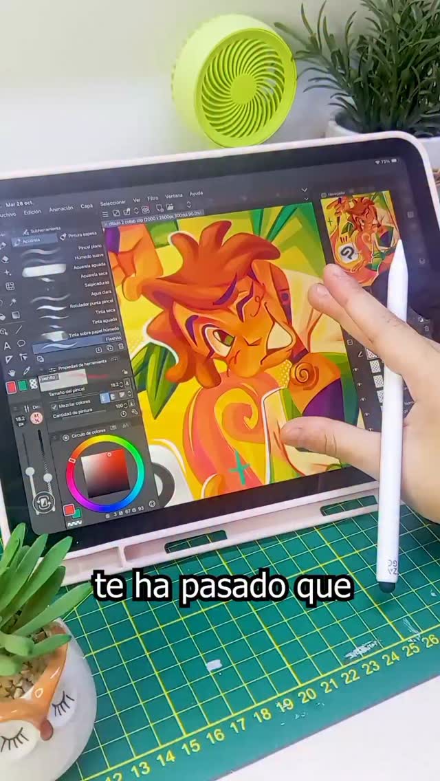 Instagram post by @alektoonie for Clip Studio Paint. Caption reads: Esta herramienta salvó mi....