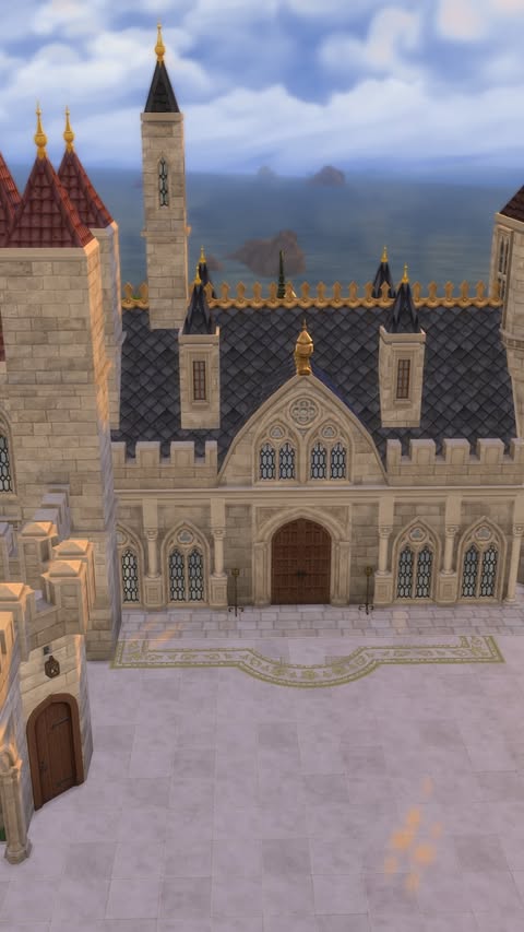 Instagram post by @hextrahunt for The Sims. Caption reads: [...] Sims 4! • #ad #sims4 #sims #castle #ts4....