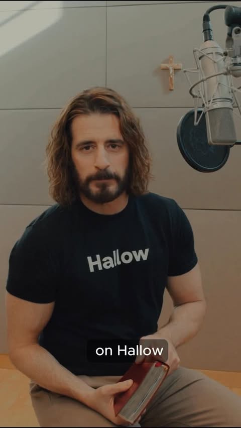 Instagram post by @jonathanroumieofficial for Hallow. Caption reads: “When Jesus saw the crowds, he went up the....