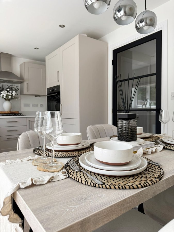 Instagram post by @ourberkelyhome for Malacasa. Caption reads: [...] obsessed with our new dining set from....