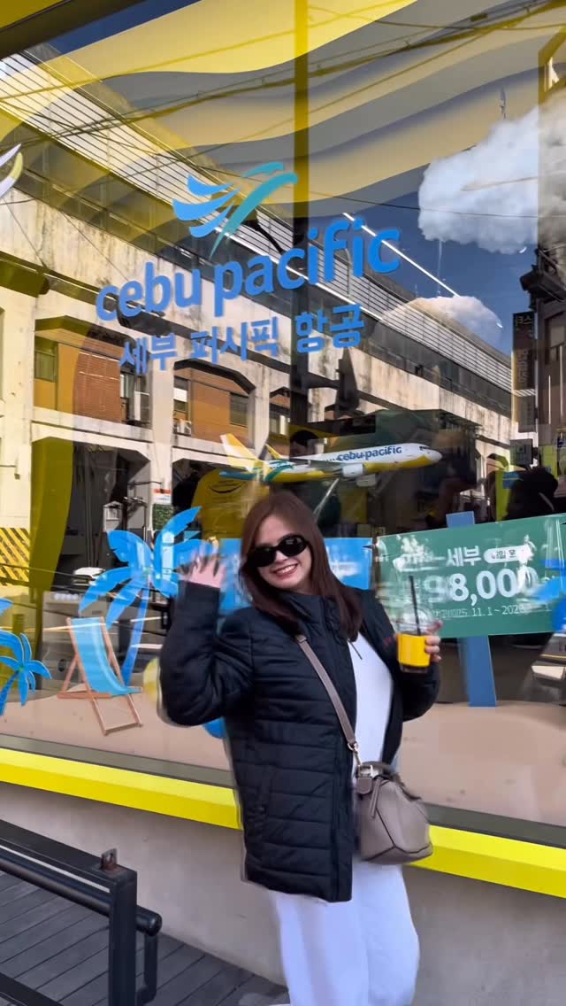 Instagram post by @beabinene for Cebu Pacific Air. Caption reads: [...] in Seoul just in time for the....