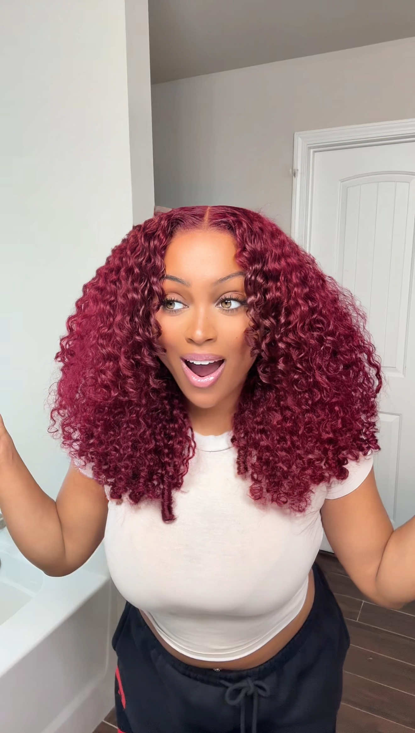 TikTok post by @arenee.mua for Curlyme. Caption reads: [...] look like this! 🍒😮‍💨😍 @CurlyMe Hair....