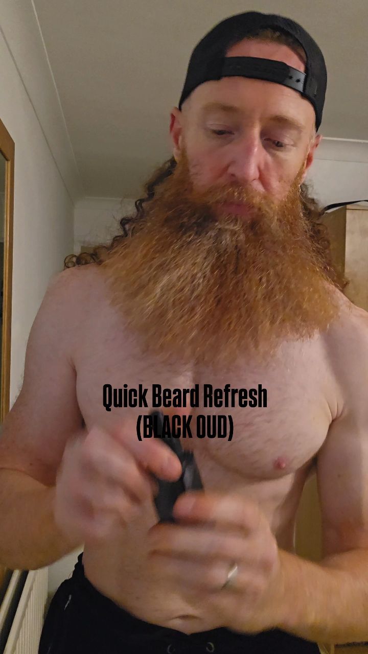 Instagram post by @owen_janes for The Beard Struggle. Caption reads: Beard oil, Beard cream and brush 👉 Keeping it....