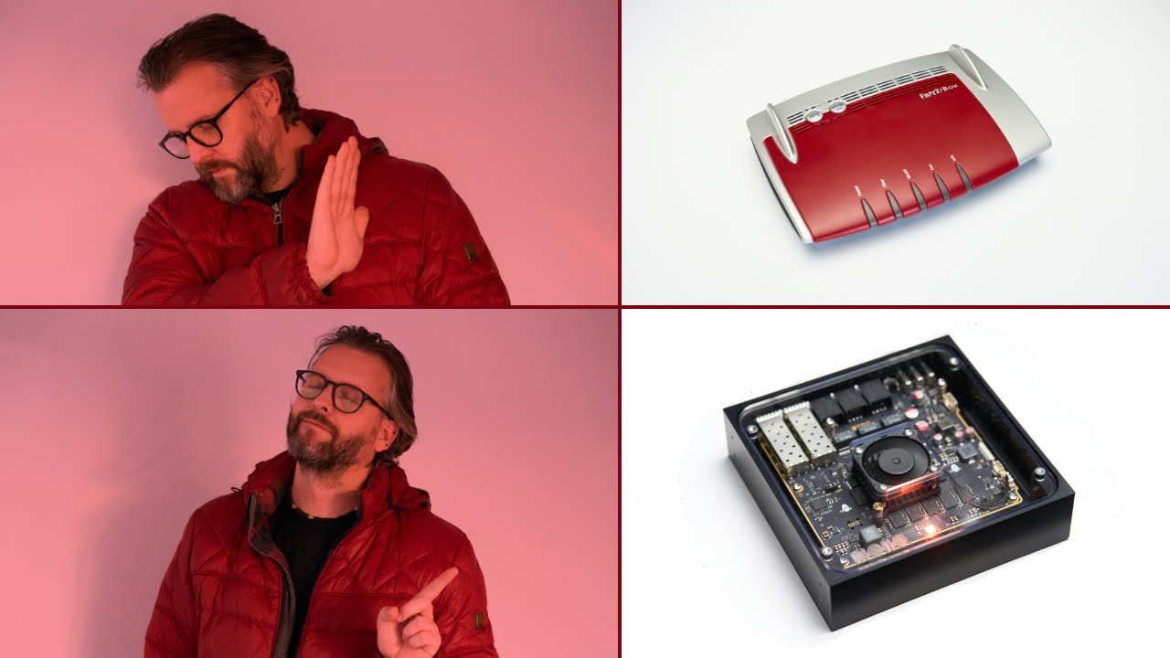 YouTube post by @tomazzaman for PCBWay. Caption reads: My ISP gave me a router I didn't want. So I made....