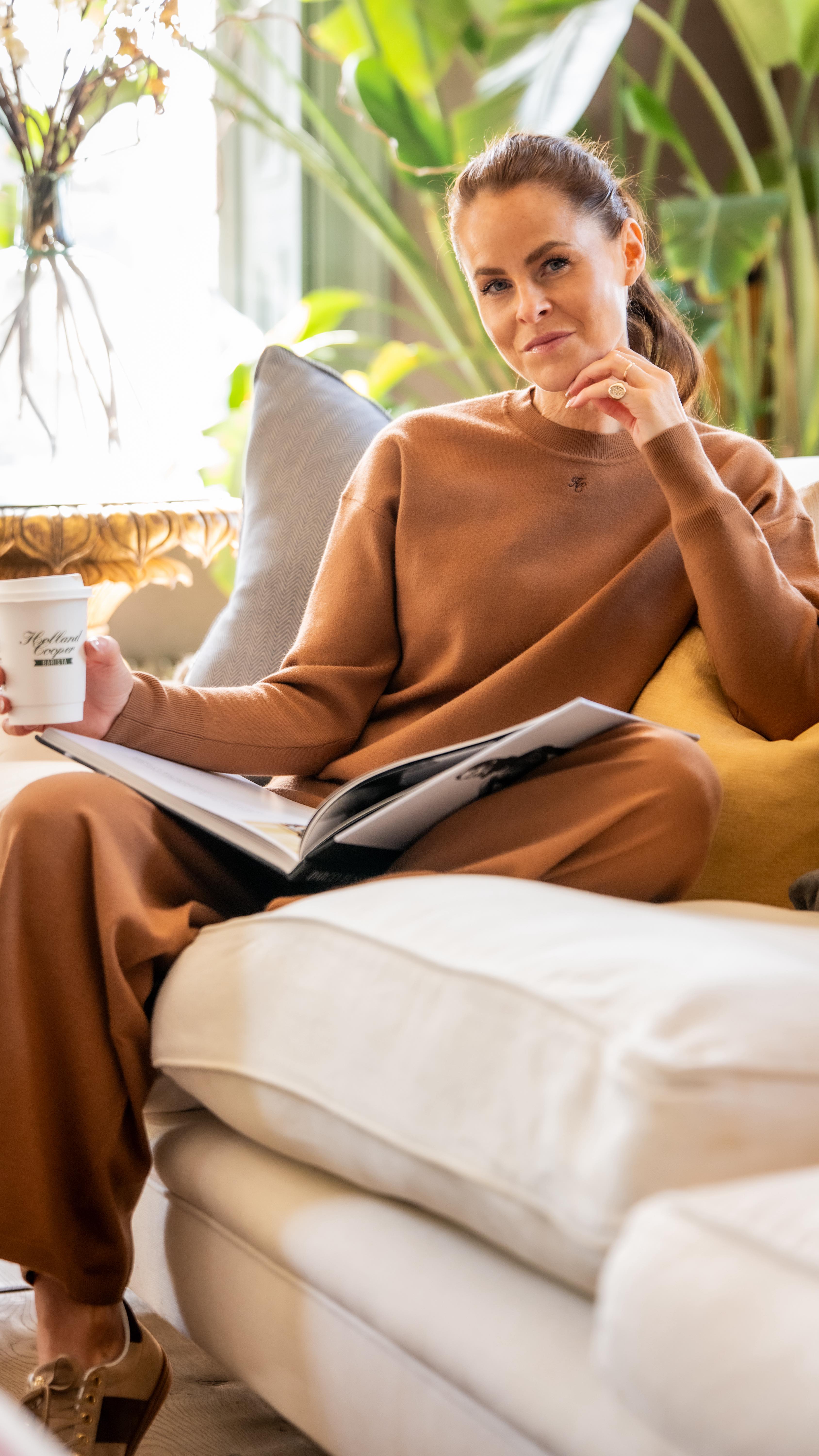 Instagram post by @jadehollandcooper for Holland Cooper. Caption reads: I’ve been living in these new Maria Knits - soft,....