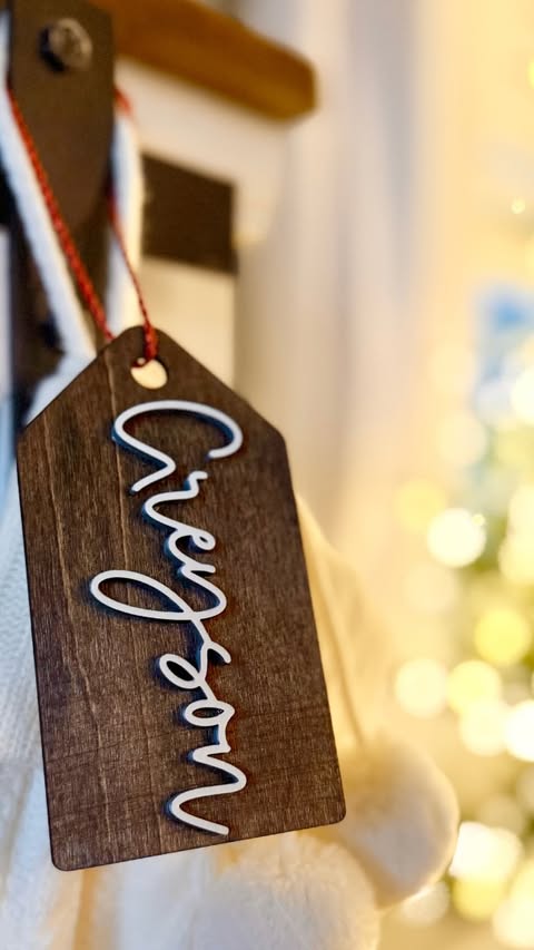 Instagram post by @simplysnowdesign for Creative Fabrica. Caption reads: Skip the store-bought tags! 🎄 We’re making custom....