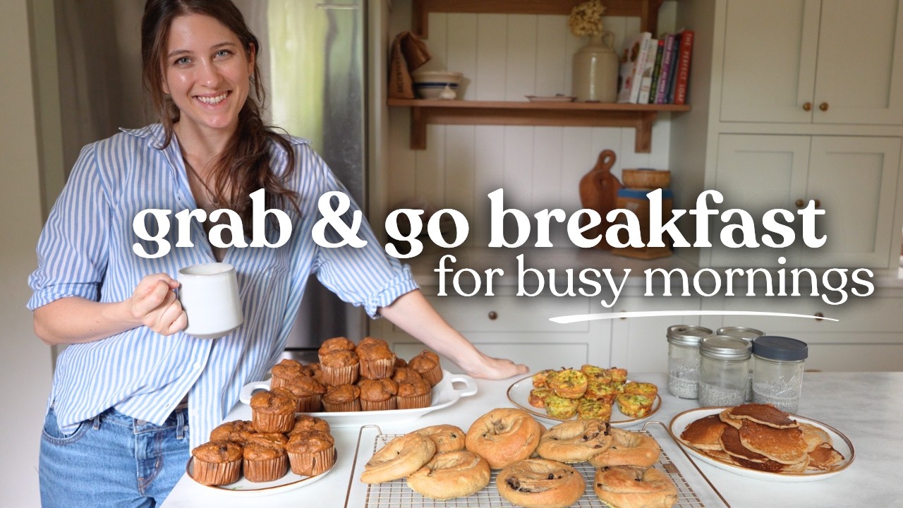 YouTube post by @christinesnotebook for Clean Simple Eats. Caption reads: Making Life Easier with Grab & Go Breakfasts!....