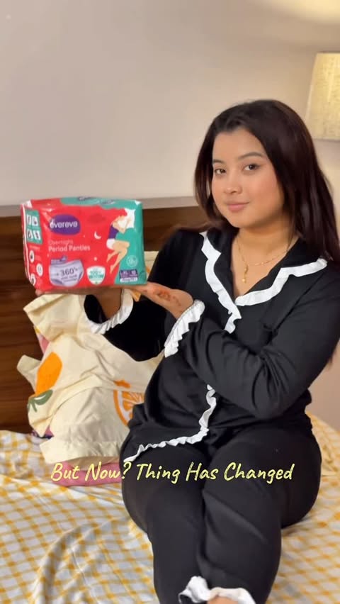 Instagram post by @kakuma_chorkhyofficial for EVEREVE. Caption reads: Periods used to feel like hitting a full....