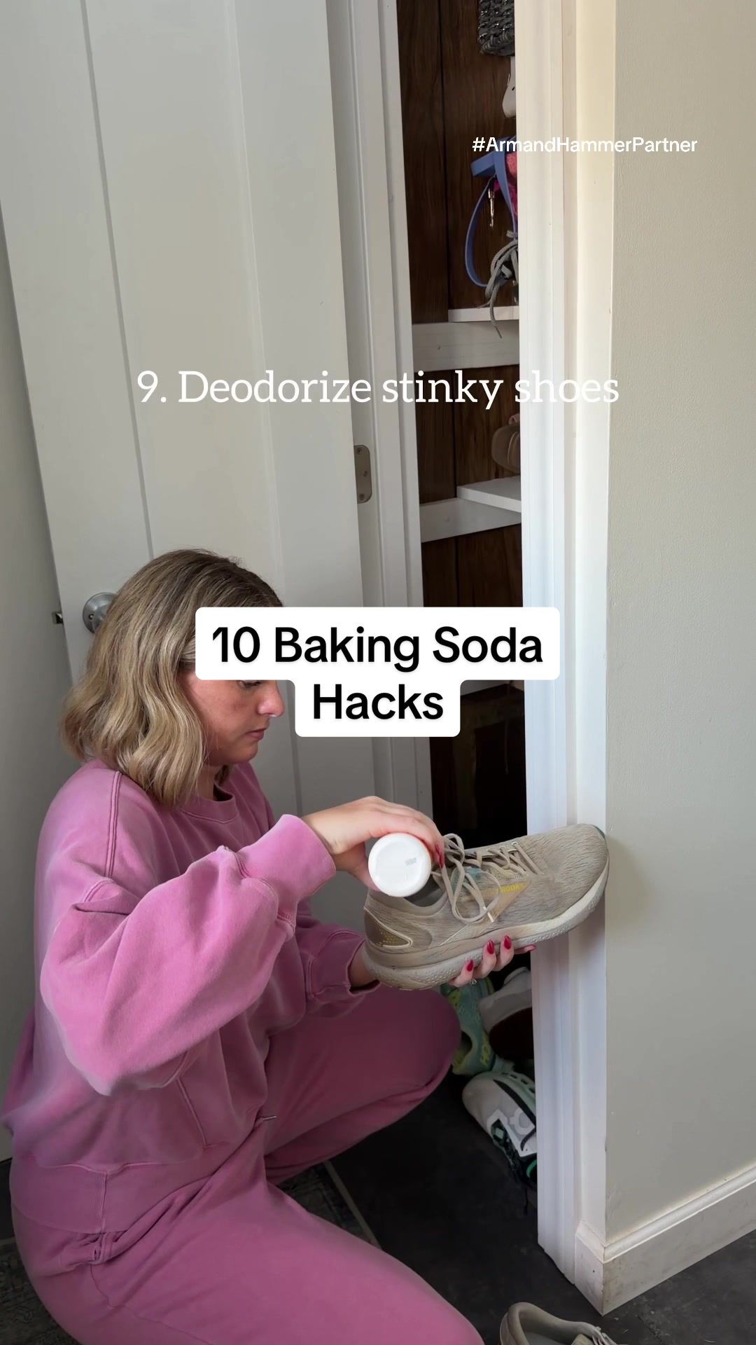 TikTok post by @ellie_juengel for LTK. Caption reads: 10 baking soda hacks I use in my house weekly! 1.....