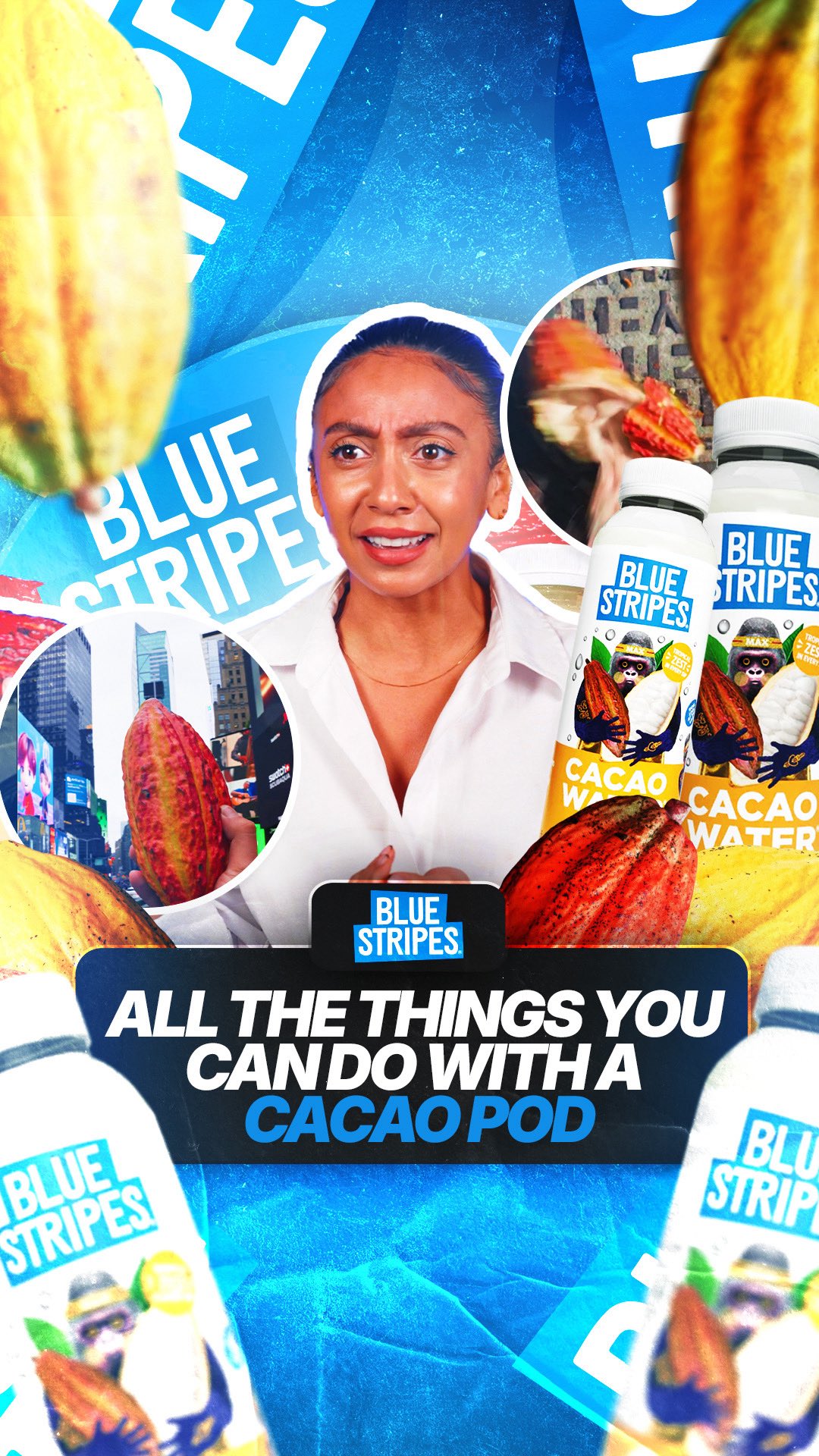 Instagram post by @dailymail for Blue Stripes. Caption reads: We prefer to drink our @bluestripescacao Cacao....