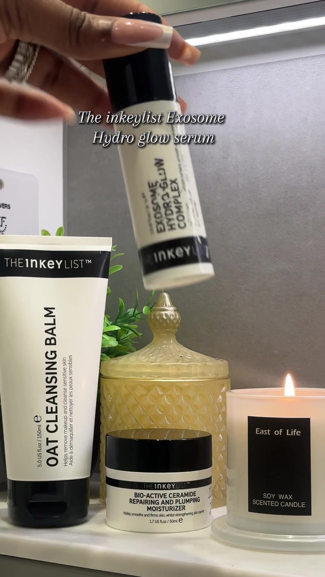 TikTok post by @theladytomee for Theinkeylist. Caption reads: The Exosome serum from @The INKEY List UK #exosome....